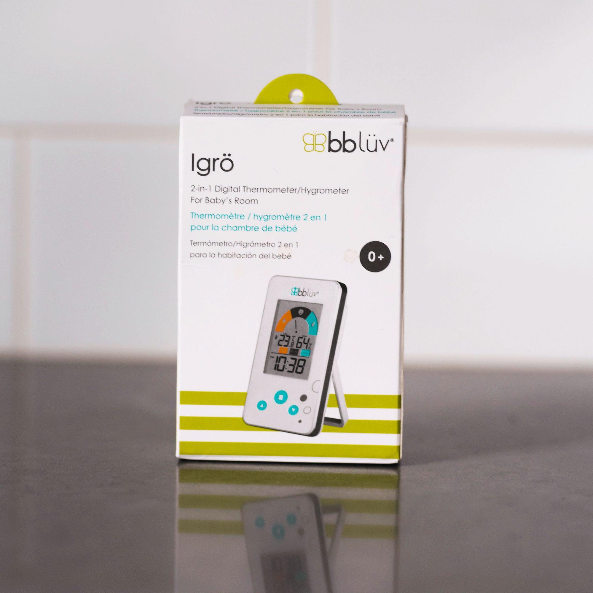 bbluv - Igro: 2 in 1 Digital Baby Room Thermometer/Hygrometer/Clock, Indoor Temperature Humidity Screen - bbluv in Australia