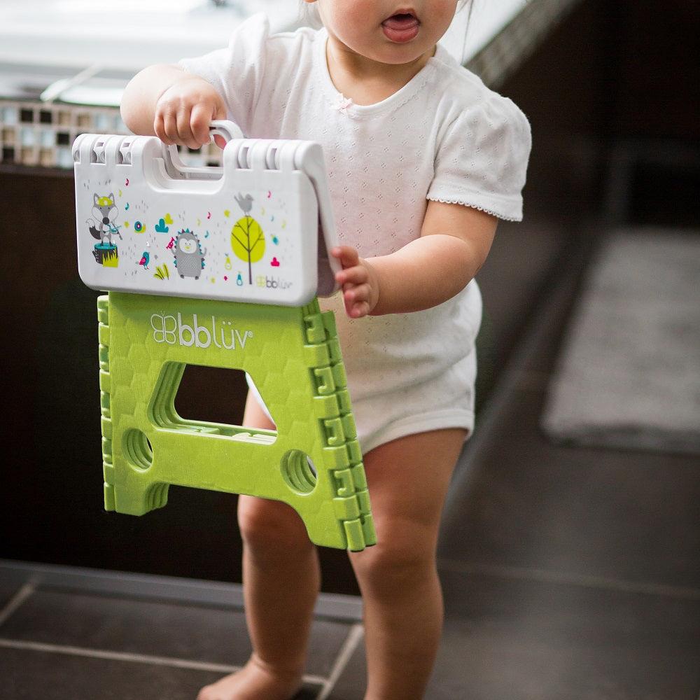 Step: The Foldable Baby Step Stool, 250lbs - bbluv