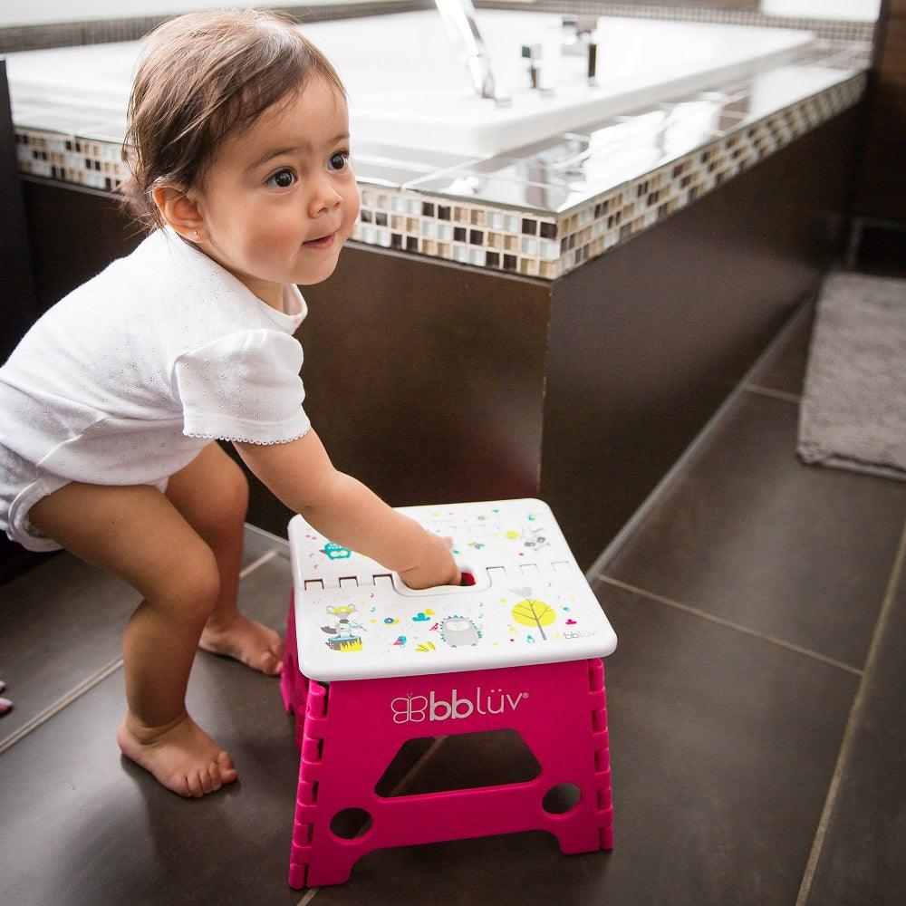 Step: The Foldable Baby Step Stool, 250lbs - bbluv